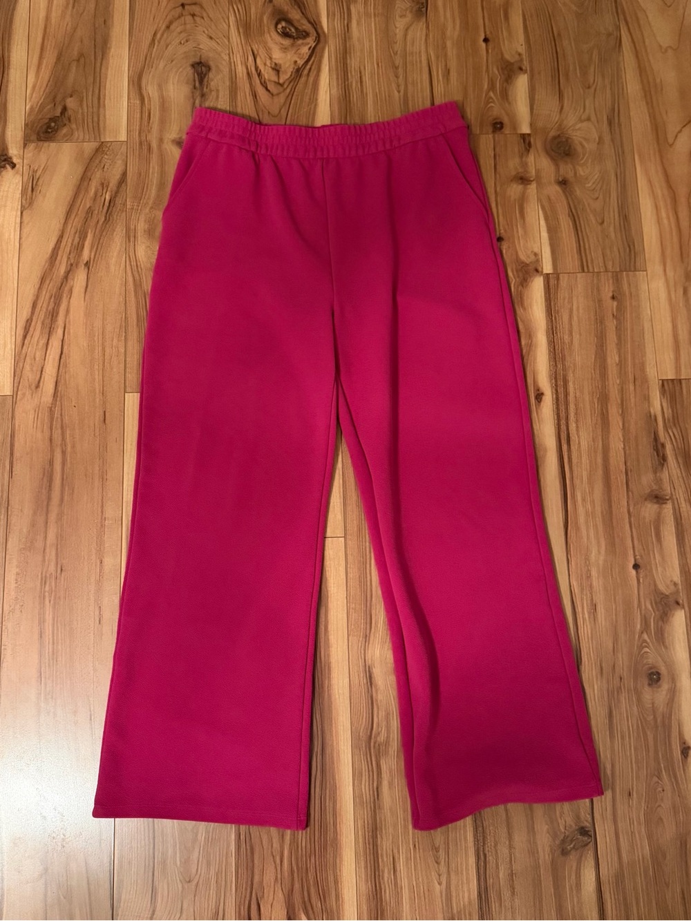 Women’s Pink Wide-Leg Fleece Pants